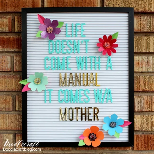 Letterboard 3D Flowers with Cricut Maker and DCWV Paper DIY